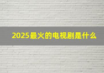 2025最火的电视剧是什么