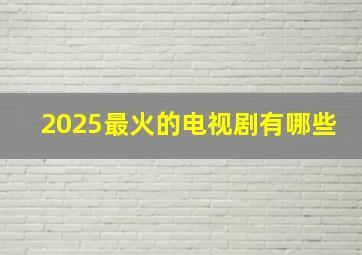 2025最火的电视剧有哪些