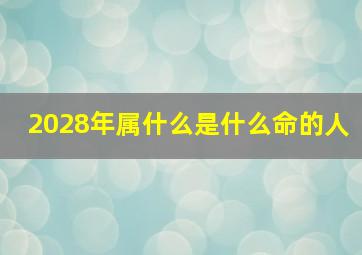 2028年属什么是什么命的人