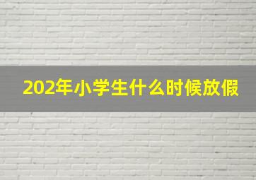 202年小学生什么时候放假