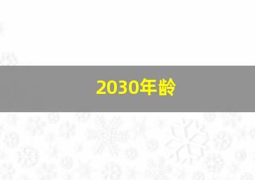 2030年龄