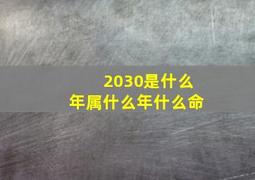 2030是什么年属什么年什么命