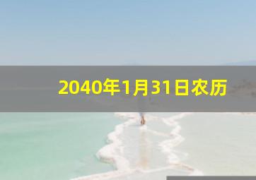 2040年1月31日农历