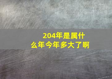 204年是属什么年今年多大了啊