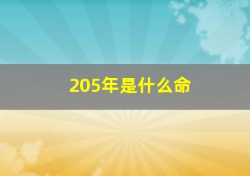 205年是什么命