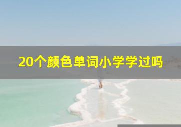 20个颜色单词小学学过吗