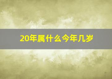 20年属什么今年几岁