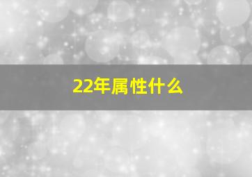 22年属性什么