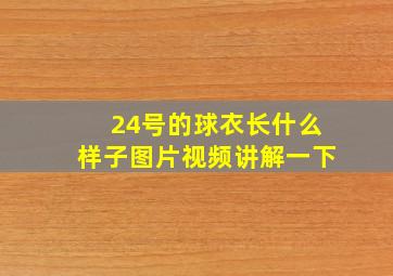 24号的球衣长什么样子图片视频讲解一下