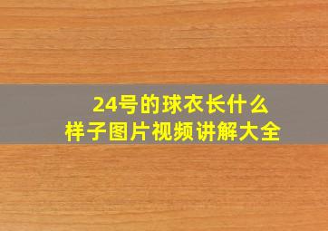 24号的球衣长什么样子图片视频讲解大全