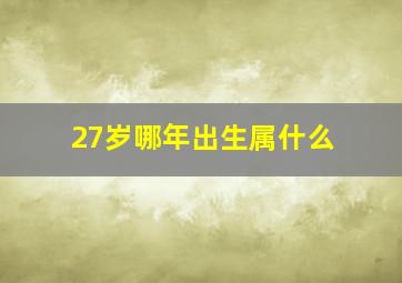 27岁哪年出生属什么