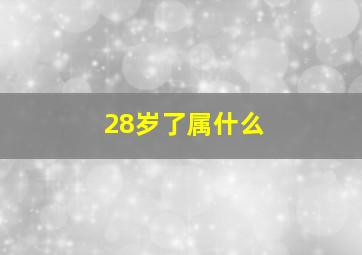 28岁了属什么