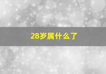 28岁属什么了