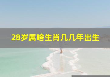 28岁属啥生肖几几年出生