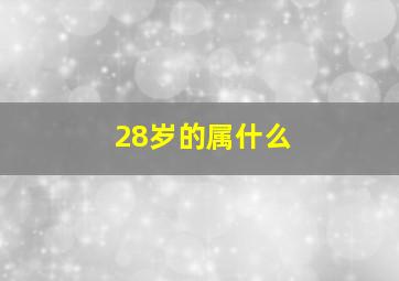 28岁的属什么