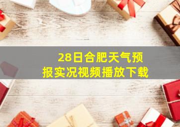 28日合肥天气预报实况视频播放下载