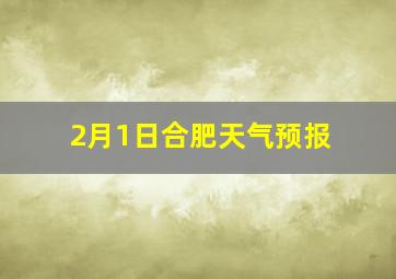 2月1日合肥天气预报