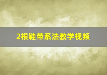 2根鞋带系法教学视频