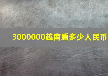 3000000越南盾多少人民币