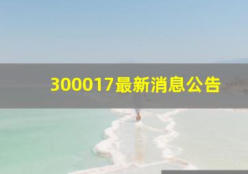 300017最新消息公告