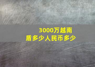 3000万越南盾多少人民币多少