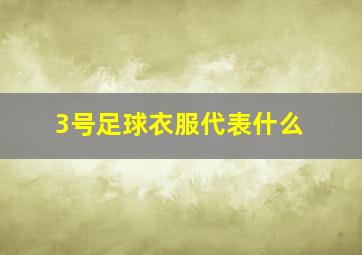 3号足球衣服代表什么