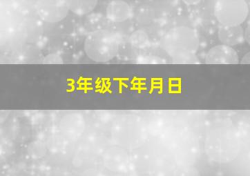 3年级下年月日