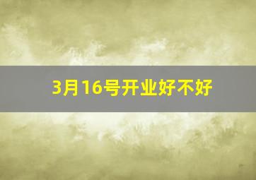 3月16号开业好不好