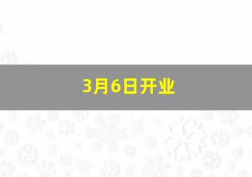 3月6日开业