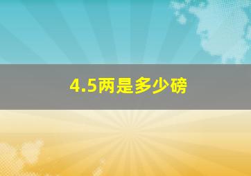 4.5两是多少磅