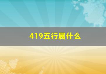 419五行属什么