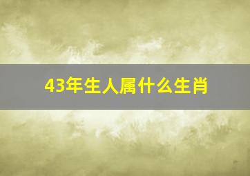 43年生人属什么生肖