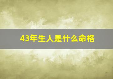 43年生人是什么命格