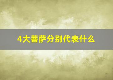 4大菩萨分别代表什么