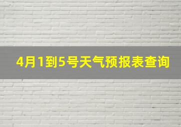 4月1到5号天气预报表查询