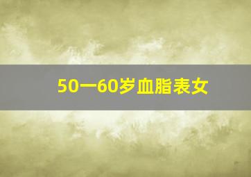 50一60岁血脂表女