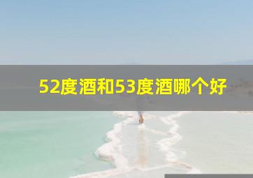 52度酒和53度酒哪个好