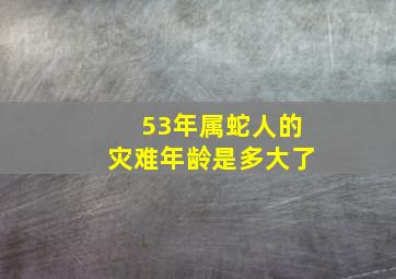 53年属蛇人的灾难年龄是多大了