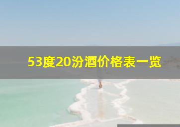 53度20汾酒价格表一览