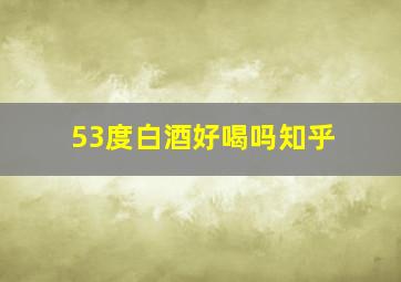 53度白酒好喝吗知乎