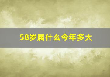 58岁属什么今年多大