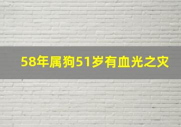 58年属狗51岁有血光之灾