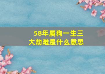 58年属狗一生三大劫难是什么意思