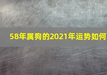 58年属狗的2021年运势如何