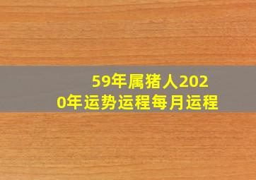 59年属猪人2020年运势运程每月运程