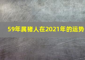 59年属猪人在2021年的运势