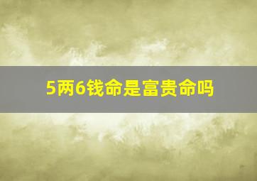 5两6钱命是富贵命吗