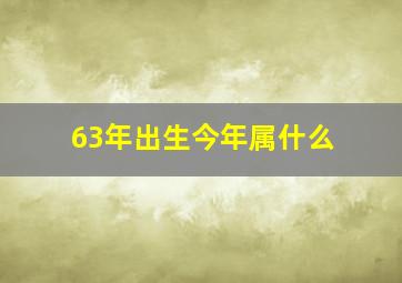 63年出生今年属什么