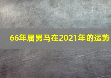 66年属男马在2021年的运势