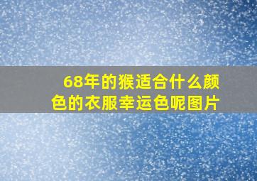 68年的猴适合什么颜色的衣服幸运色呢图片